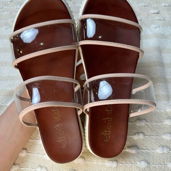 Altr’d State platform double clear/ pink lined strap slip on sandals size 8.5 - Picture 9 of 10
